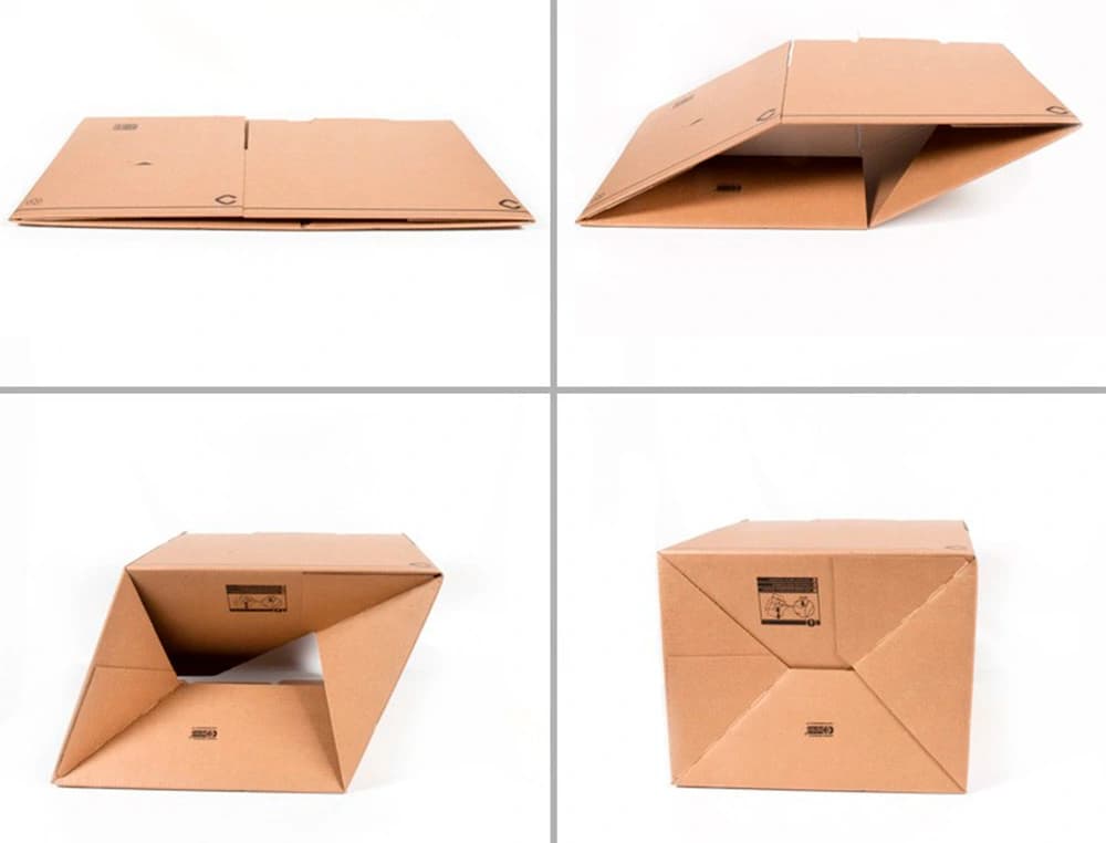 Caja para embalar q-connect americana con fondo automaticocarton canal simple 3 mm colorcolor kraft 300x215x110 mm