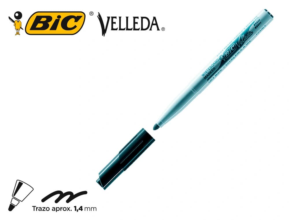 Rotulador de pizarra BIC Velleda de bolsillo con punta redonda, trazo de 1,4 mm – Negro