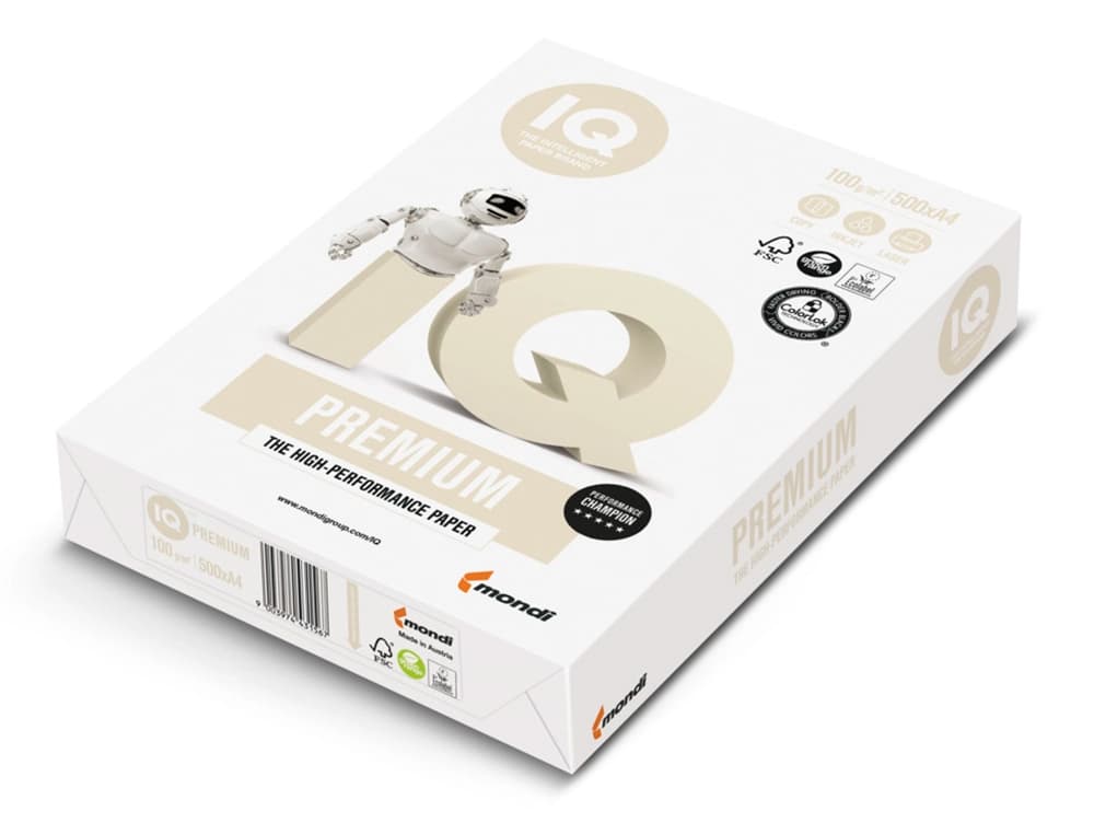 Papel para fotocopiadora IQ Premium, paquete de 500 hojas – Blanco