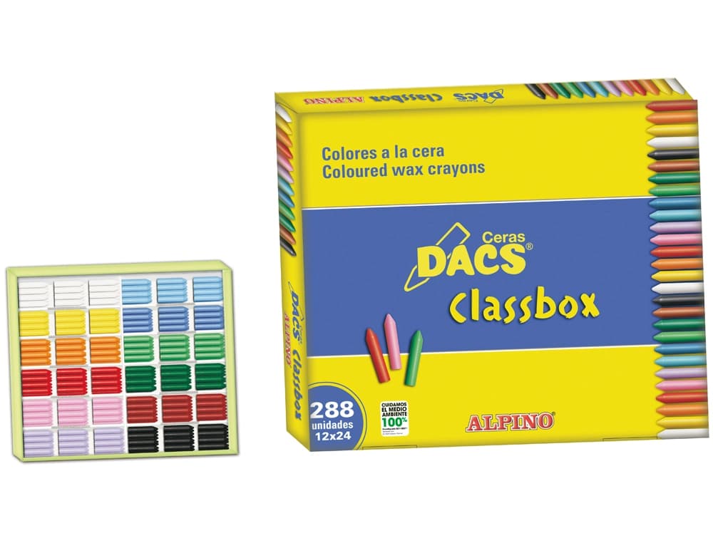 Lapices cera dacs classbox caja de 288 unidades 12 colores surtidos