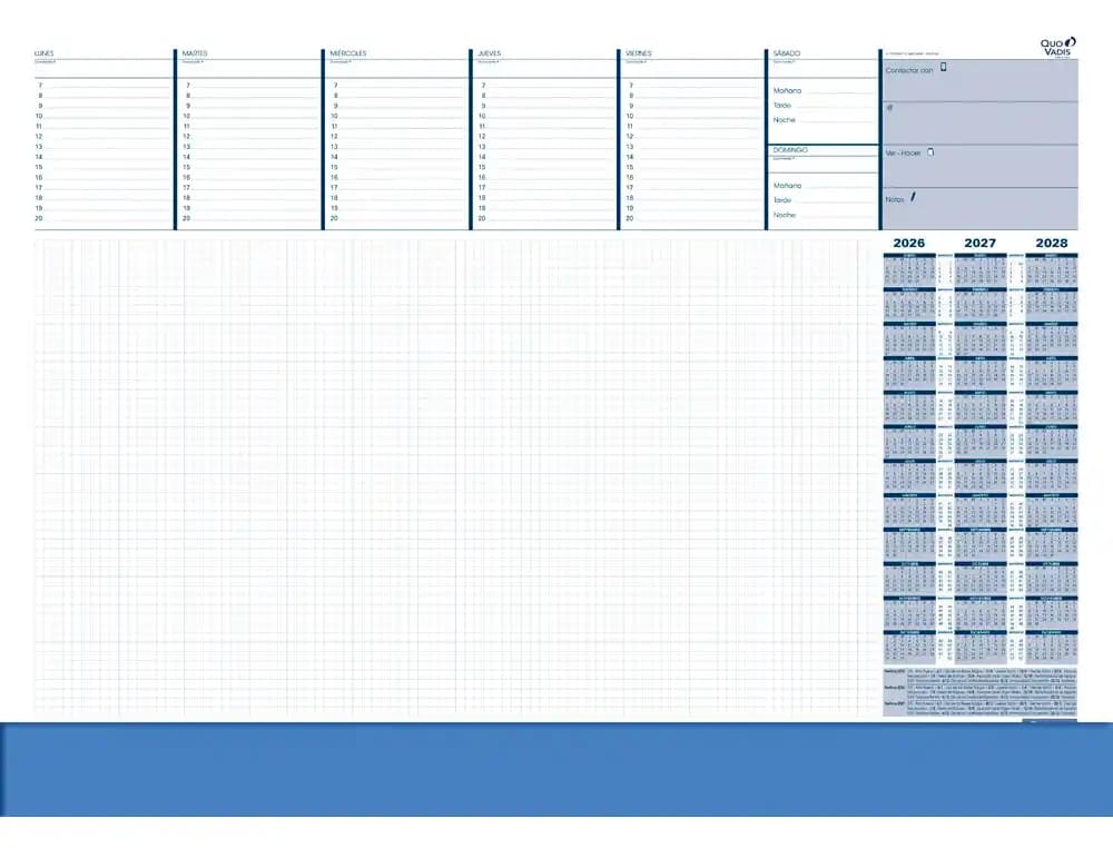 Quo Vadis Planning semanal de sobremesa Quo Vadis Escribanía, 595 × 420 mm, 40 hojas