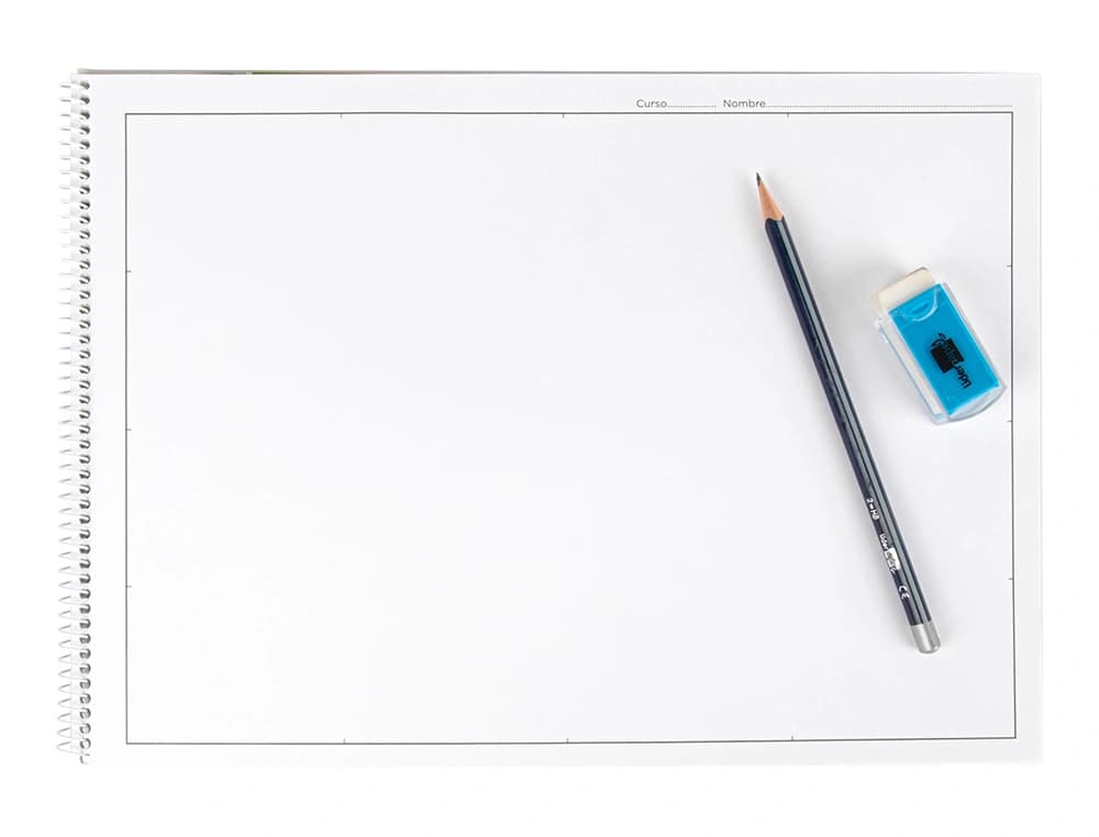 Bloc dibujo liderpapel lineal espiral 230x325mm 20 hojas 180 gr/m2 con recuadro perforado