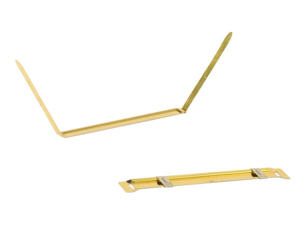 Encuadernador fastener q-connect dorado caja de 100 unidades