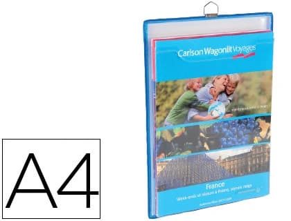 Djois Funda para colgar Djois DIN A4 anilla metálica formato vertical pack de 5 5 unidades color azul