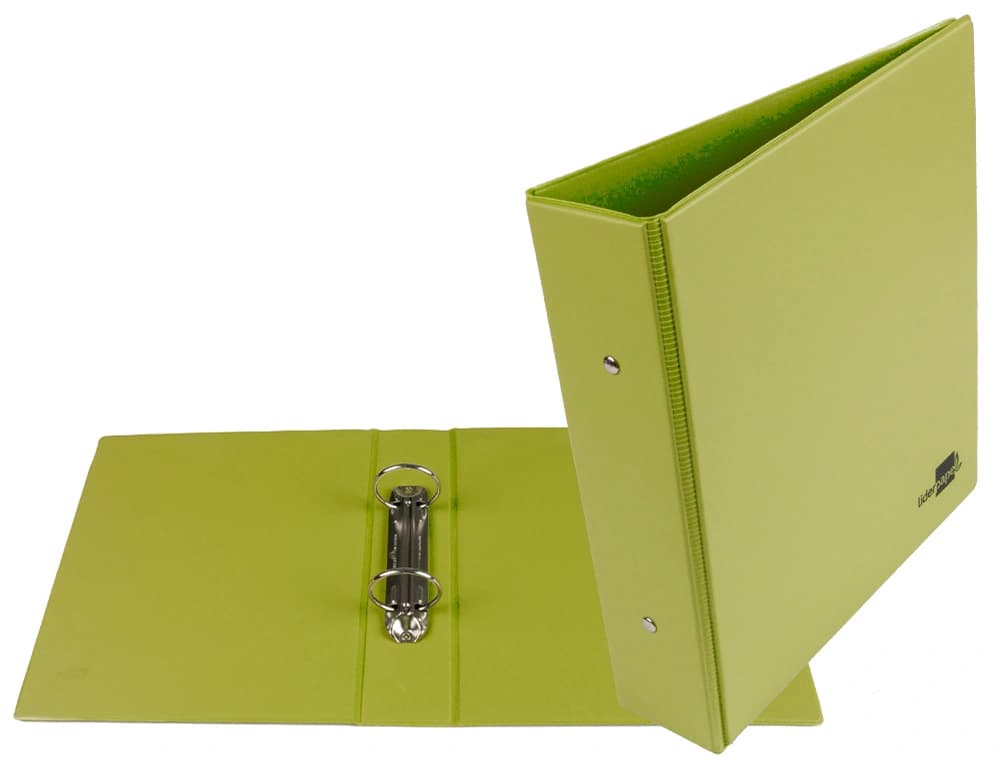 Carpeta Liderpapel A5 de cartón forrado de PVC con 2 anillas redondas de 40 mm – Verde pistacho