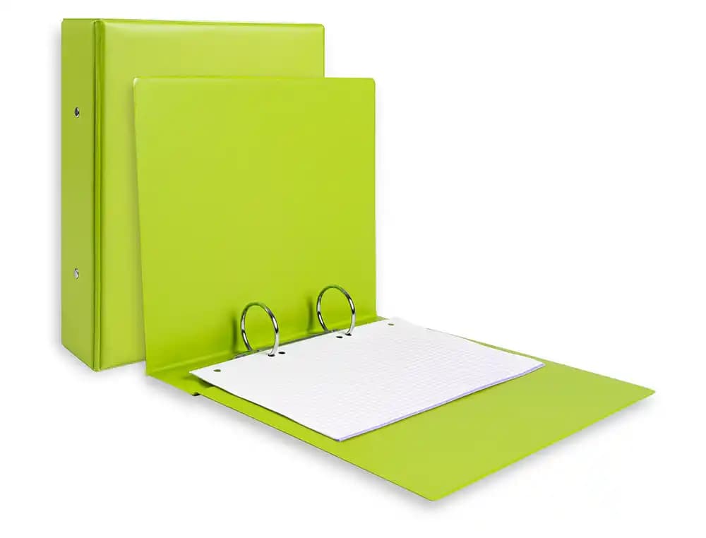 Carpeta Liderpapel A5 de cartón forrado de PVC con 2 anillas redondas de 40 mm – Verde pistacho