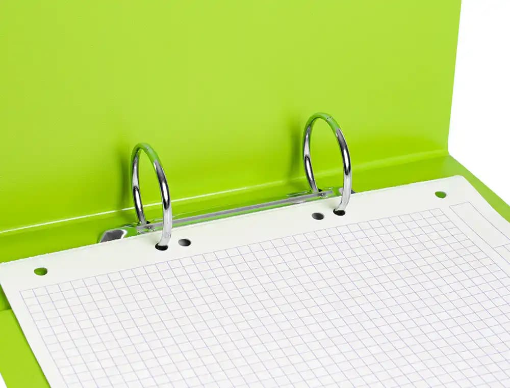 Carpeta Liderpapel A5 de cartón forrado de PVC con 2 anillas redondas de 40 mm – Verde pistacho