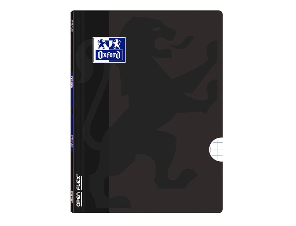 Libreta escolar oxford openflex tapa flexible optik paper 48 hojas din a4 cuadro 5 mm color negro