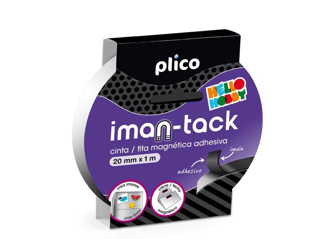 Cinta adhesiva plico imantada 20mm x 1m