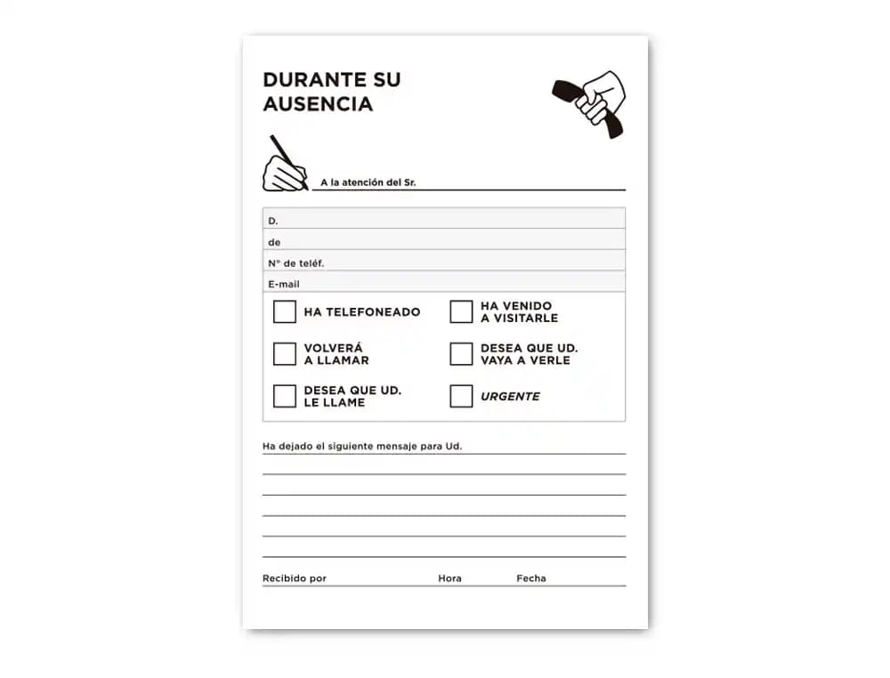 Talonario liderpapel ausentes octavo original 103