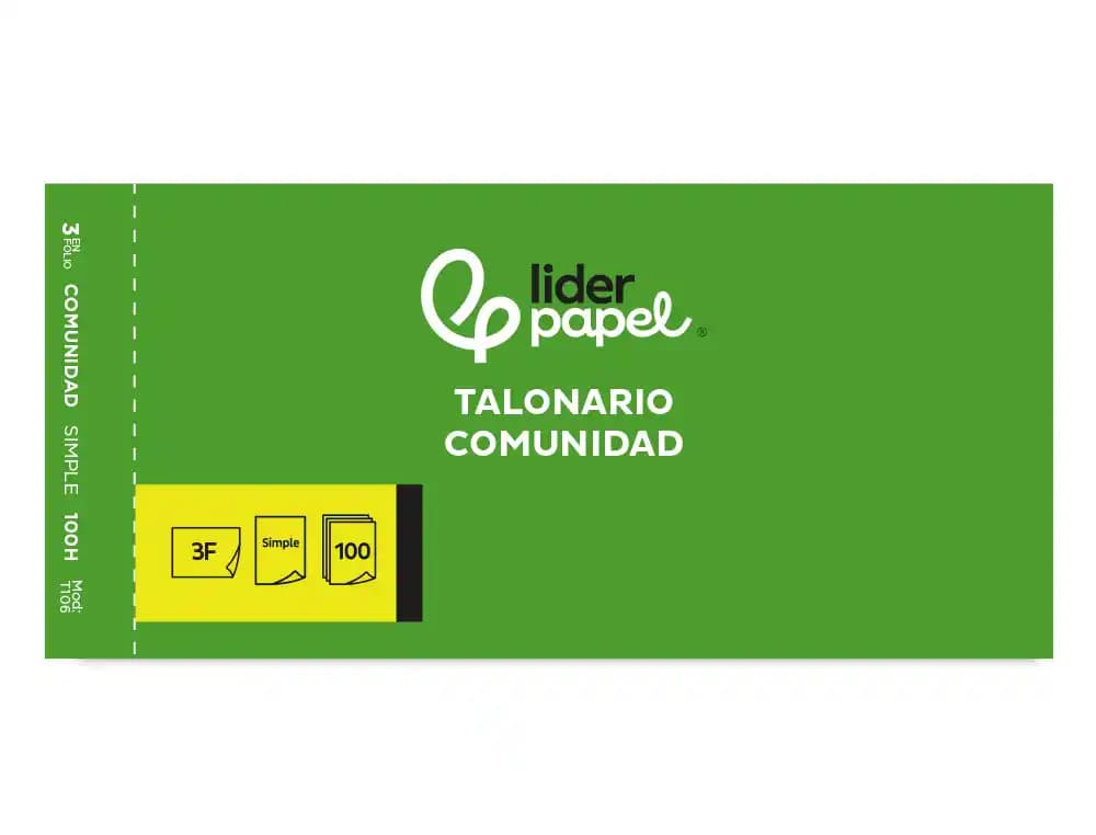 Talonario liderpapel comunidad tres en folio 106 con iva