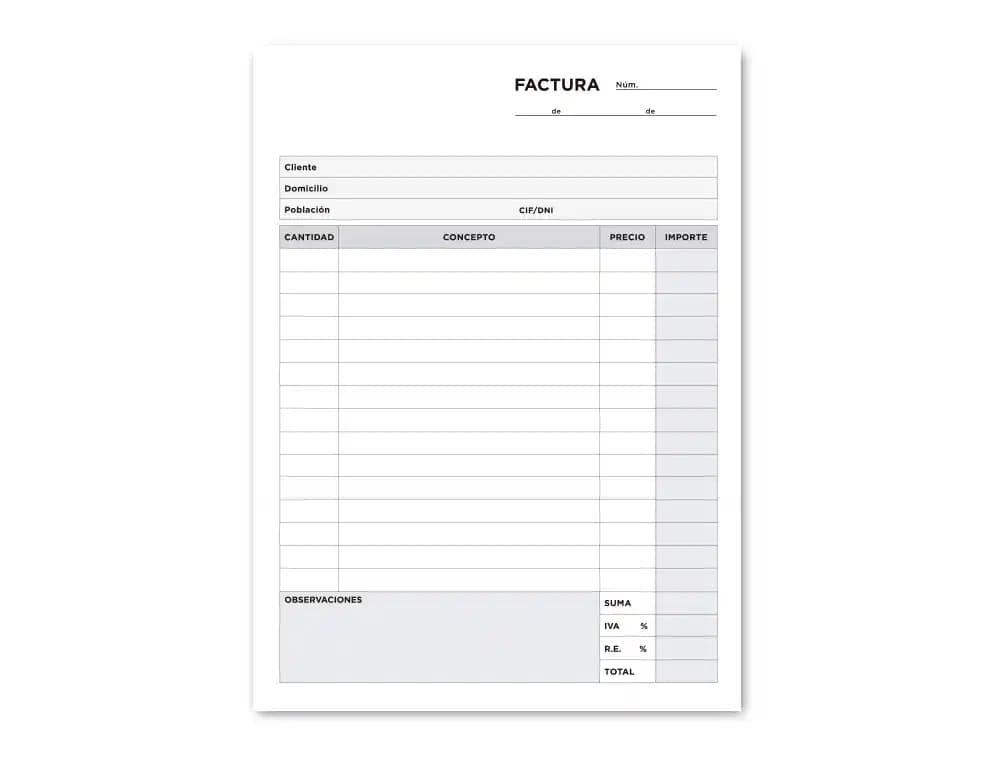 Talonario liderpapel facturas cuarto -con iva- 116