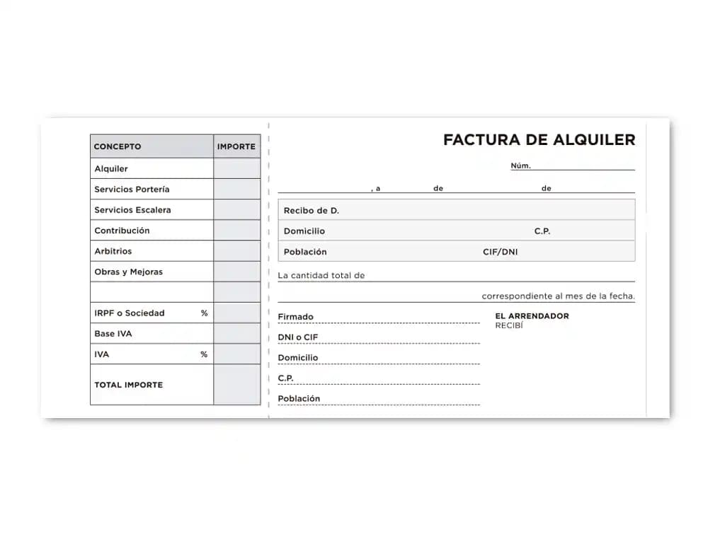 Talonario liderpapel inquilinato tres en folio 107 con condiciones