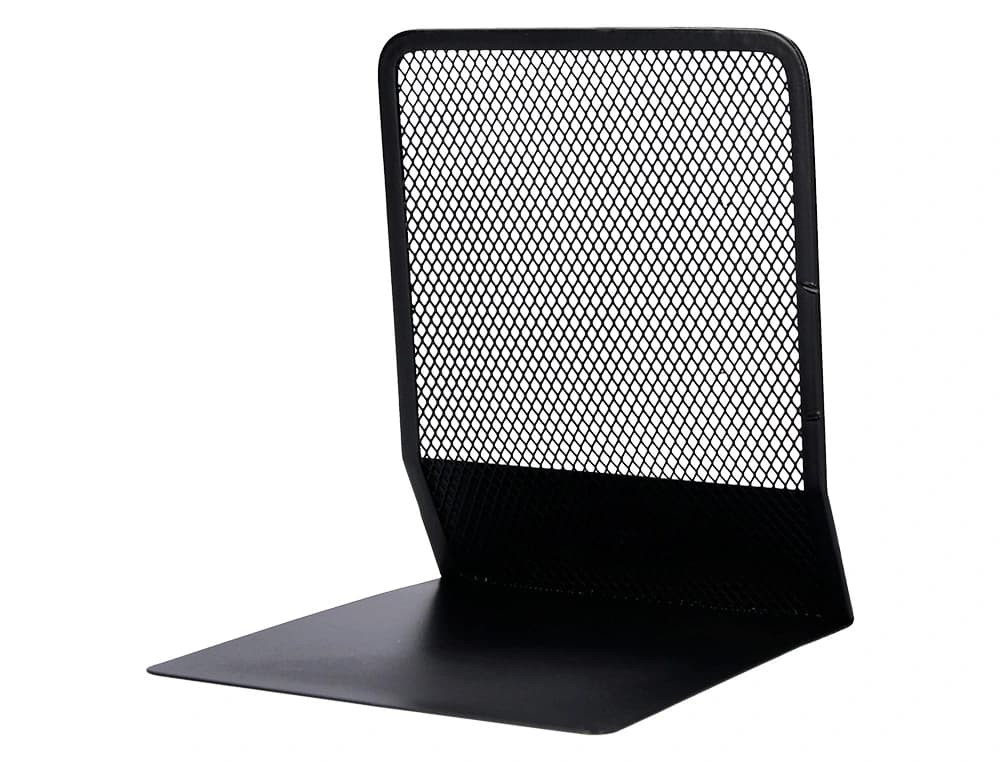 Apoyalibros metalico q-connect kf15098 rejilla negro juego 165x152x135 mm