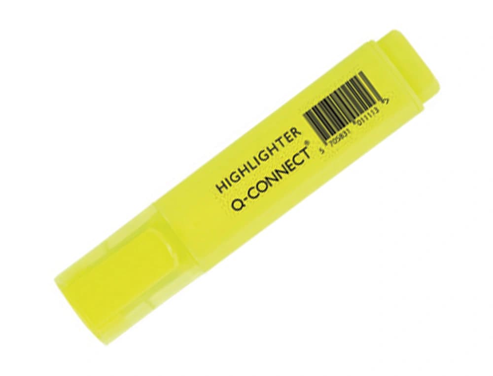 Rotulador q-connect fluorescente punta biselada caja de 6 unidades colores surtidos