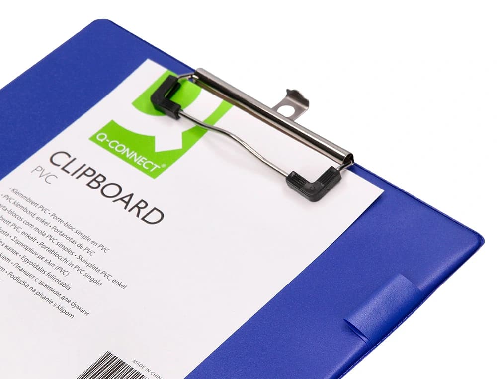 Portanotas q-connect miniclips pvc din a4 azul