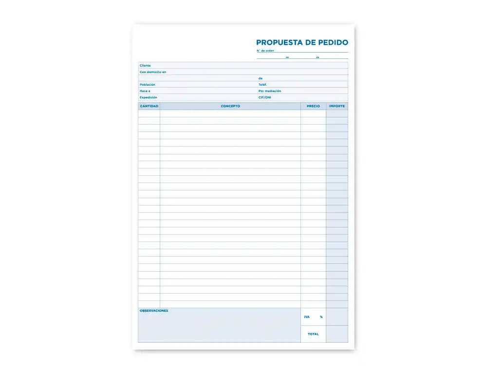 Talonario liderpapel pedidos folio original 125