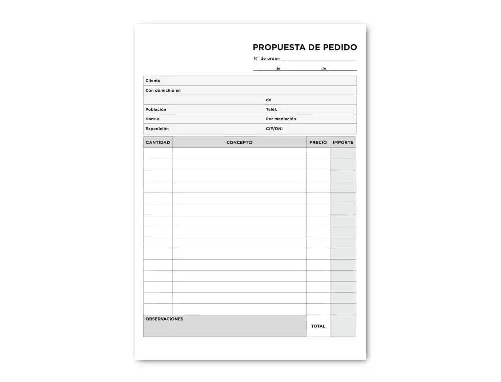 Talonario liderpapel pedidos cuarto original 122