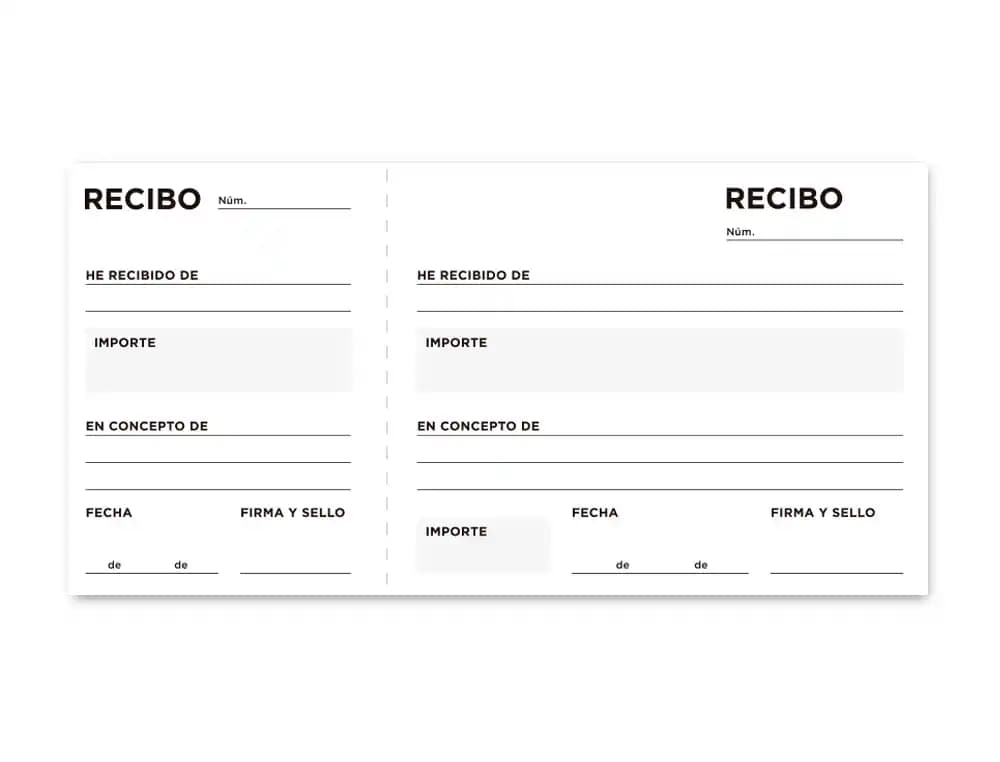 Talonario liderpapel recibos tres en folio apaisado