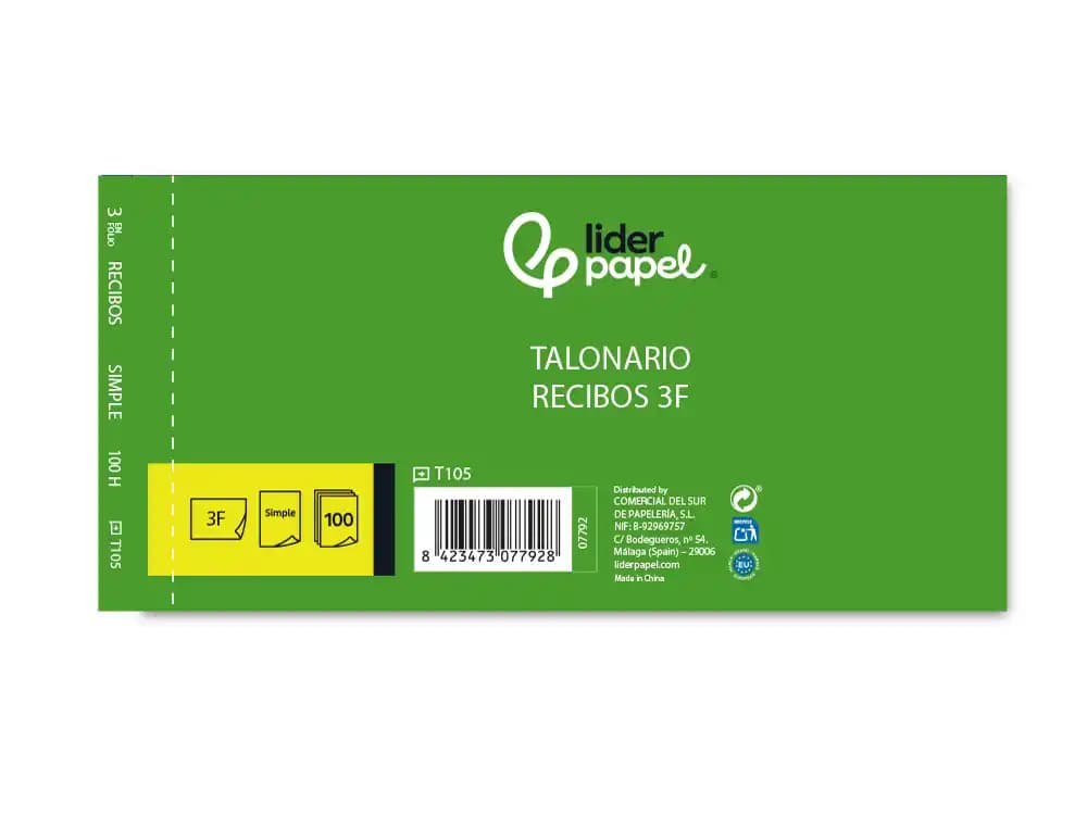 Talonario liderpapel vales tres en folio 104