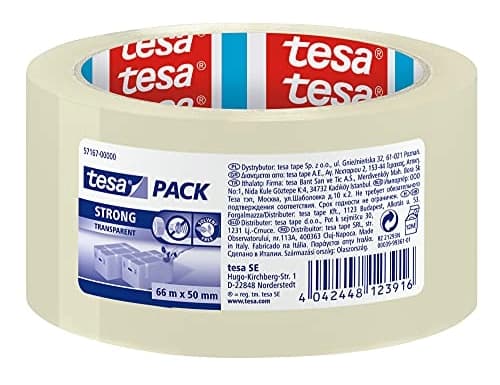 Cinta adhesiva tesa strong 66 m x 50 mm para embalaje bajo ruido