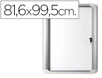 Bi-Office Vitrina de anuncio Bi-Office magnética 816x995 mm para exterior con marco de aluminio y cerradura