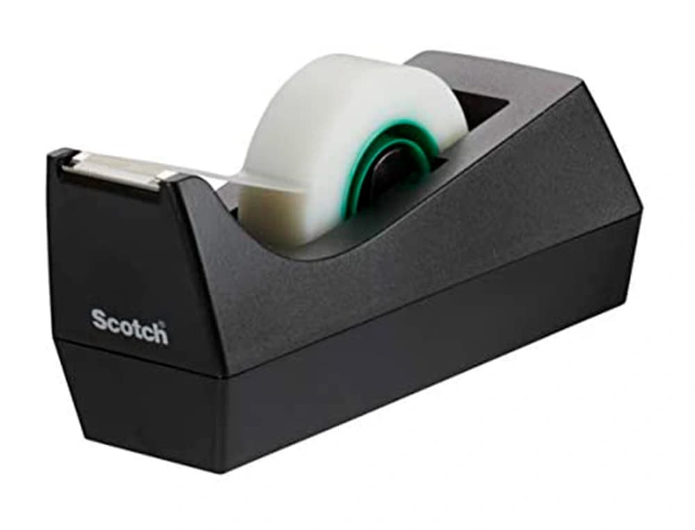 Portarrollo sobremesa scotch c38 color negro incluye 3 cintas scotch magic 33 mt x 19 mm