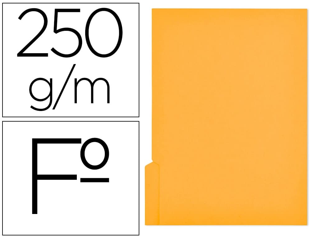 Gio Subcarpeta cartulina gio folio pestaña izquierda 250 g/m2 amarillo
