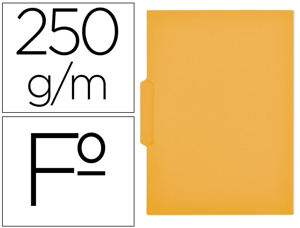 Gio Subcarpeta cartulina gio folio pestaña central 250 g/m2 amarillo