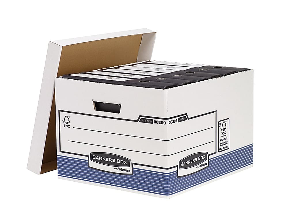 Cajon fellowes carton reciclado para almacenamiento de archivo capacidad 4 cajas de archivo tamaño folio