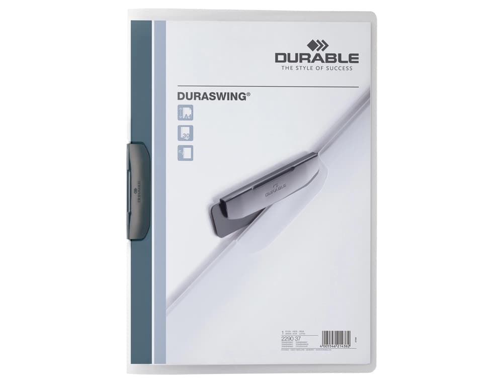 Carpeta durable duraswing dossier pinza lateral giratoria polipropileno din a4 grafito 30 hojas