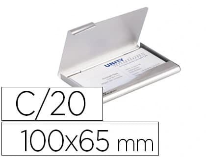 Durable Tarjetero Durable aluminio capacidad 20 tarjetas de visitas 55x90 mm color plata 100x65 mm