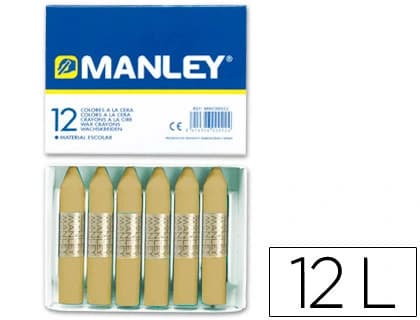 Lapices cera manley unicolor tierra sombra natural n.67 caja de 12 unidades