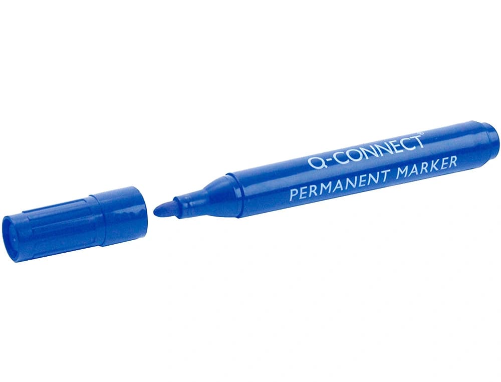 Rotulador permanente Q-Connect de punta redonda de 3 mm – Azul
