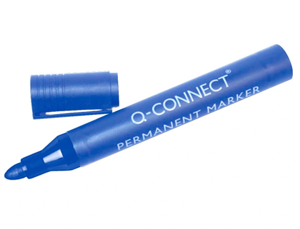 Rotulador permanente Q-Connect de punta redonda de 3 mm – Azul