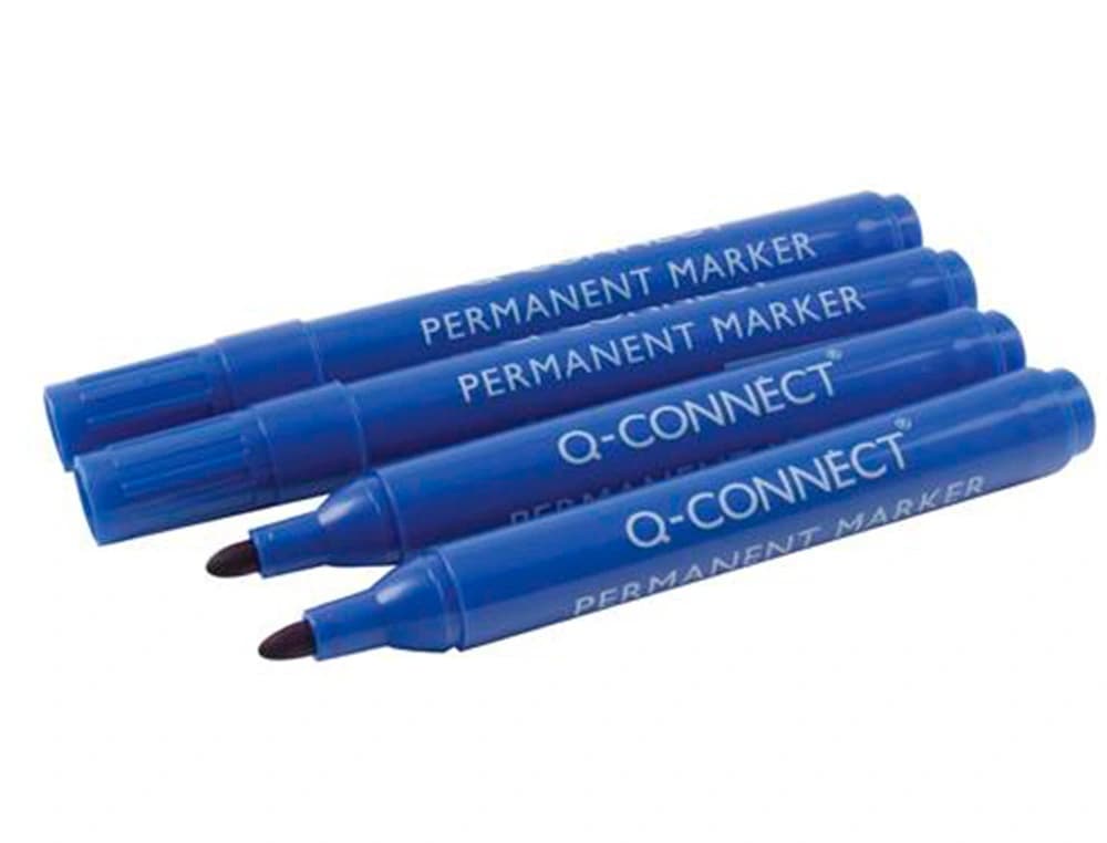 Rotulador permanente Q-Connect de punta redonda de 3 mm – Azul