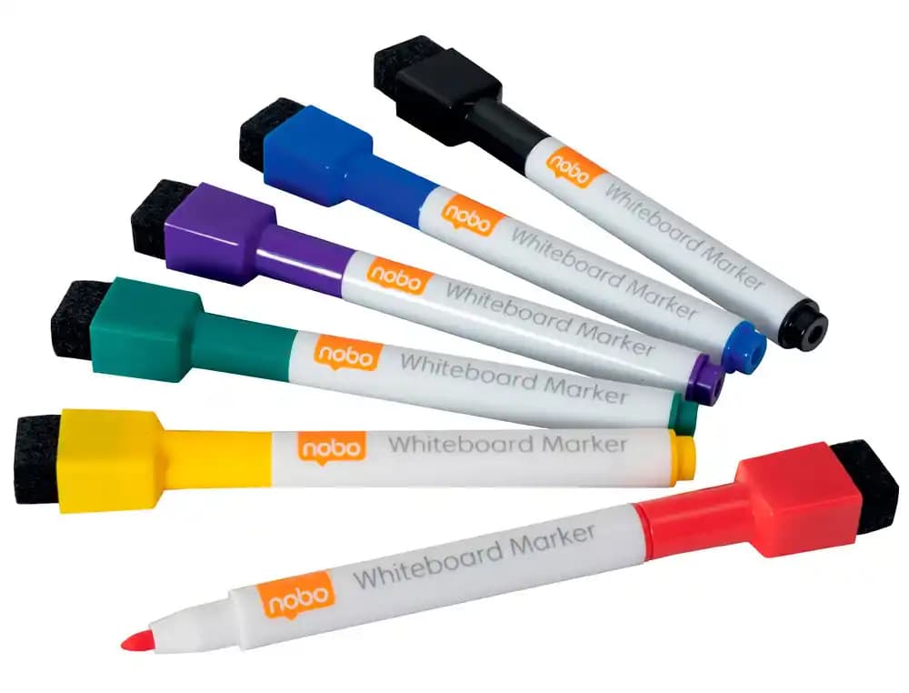 Nobo Rotulador Nobo mini para pizarra blanca con imán pack 6 colores surtidos
