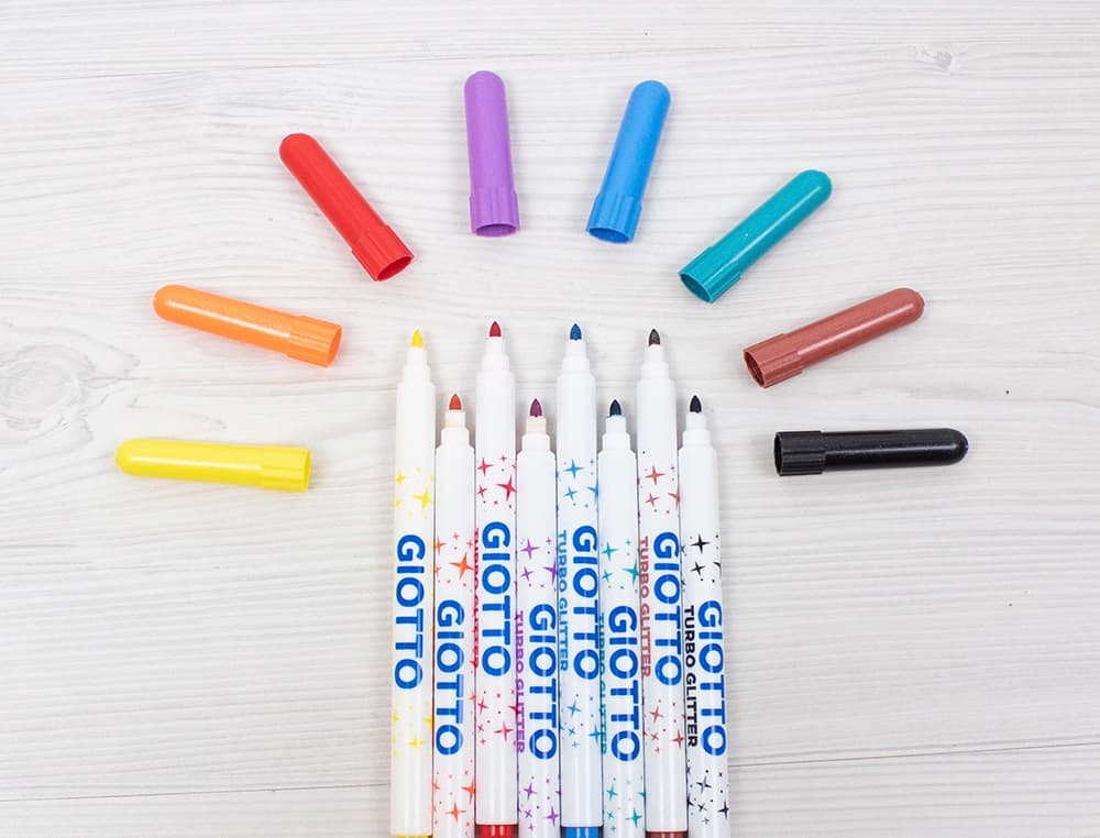 Rotulador giotto turbo glitter purpurina caja de 8 unidades