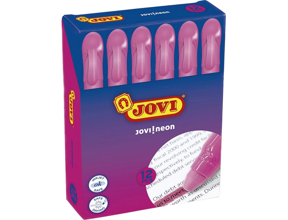 Marcador de cera gel jovi fluorescente caja de 12 unidades