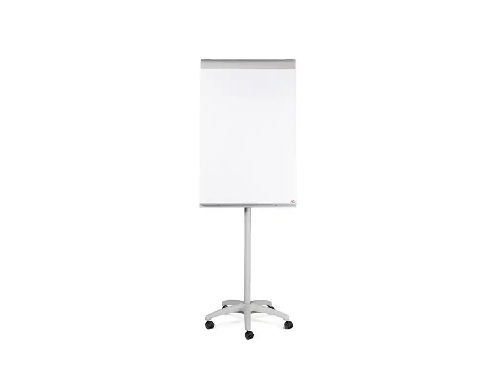Pizarra blanca rocada para conferencias metalica lacada magnetica con ruedas 68x104 cm