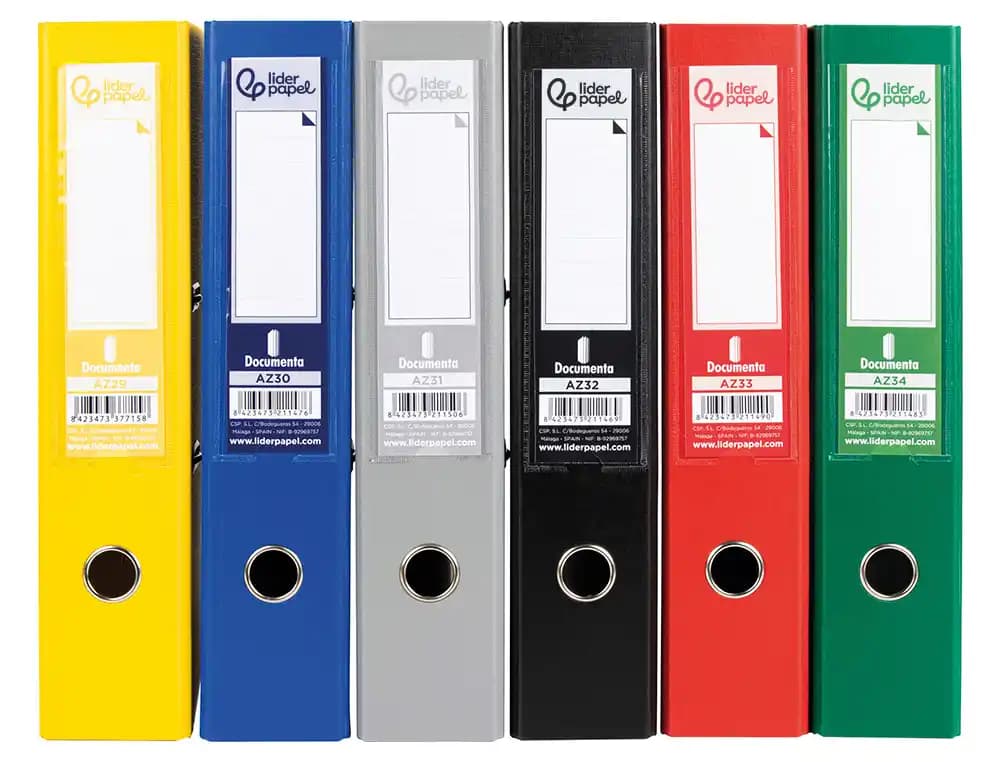 Archivador de palanca liderpapel documenta forrado pvc con rado colores classic