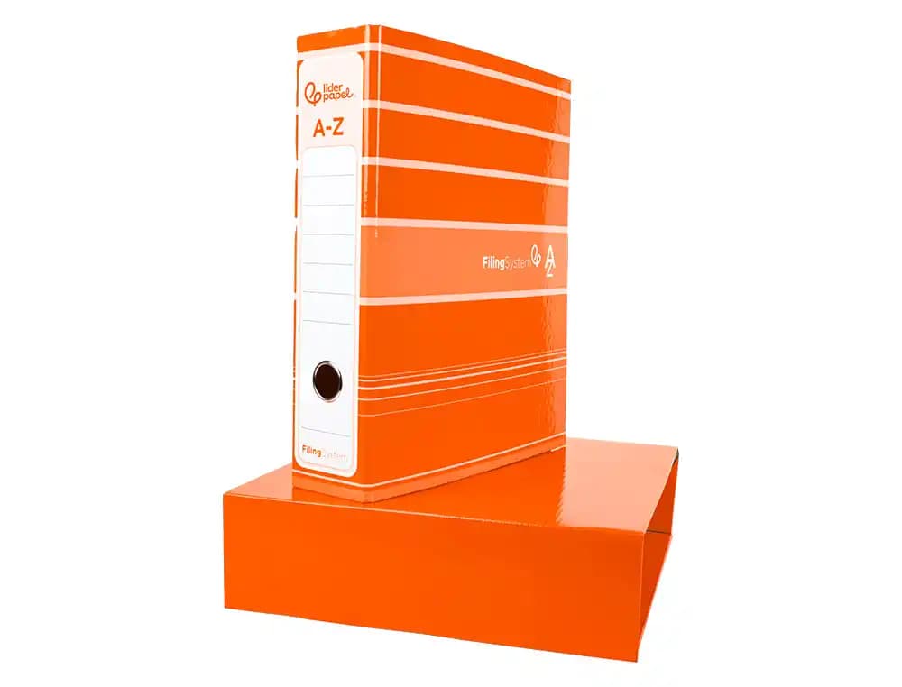 Archivador de palanca liderpap el a4 filing system forrado sin rado lomo 80mm con caja y compresor metalico