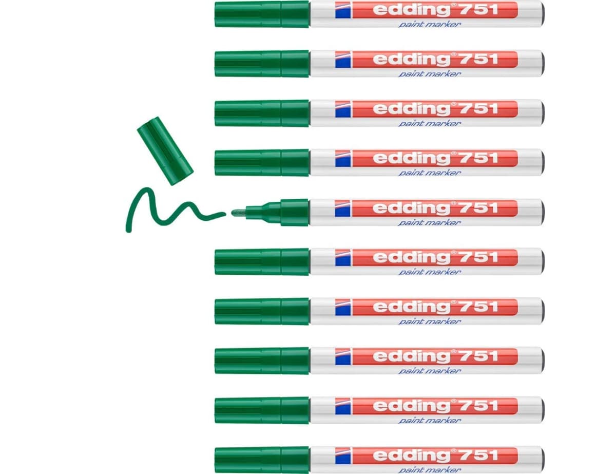 Rotulador Edding 751 de punta de fibra redonda de 1-2 mm – Verde