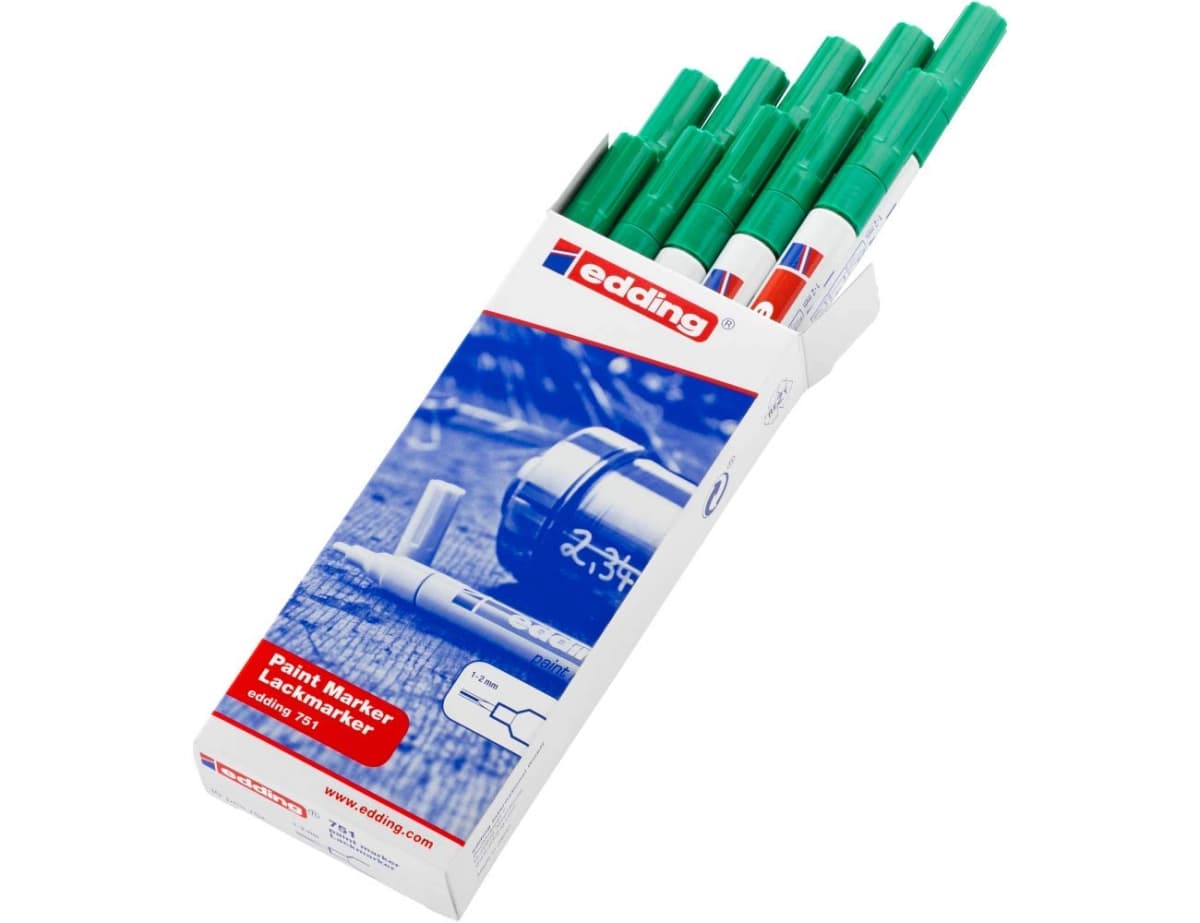 Rotulador Edding 751 de punta de fibra redonda de 1-2 mm – Verde