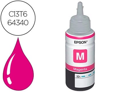 Epson Tinta epson t6643 et2500/2550/ /14000/l475/565/575/4500 magenta botella 70 ml 6.500 pag