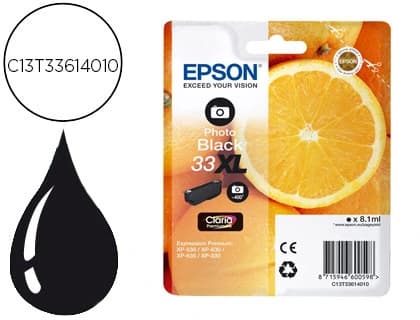 Epson Ink-jet epson 33 xl expression premium xp530 / 630 / 635 / 830 negro 8,1 ml 400 pag