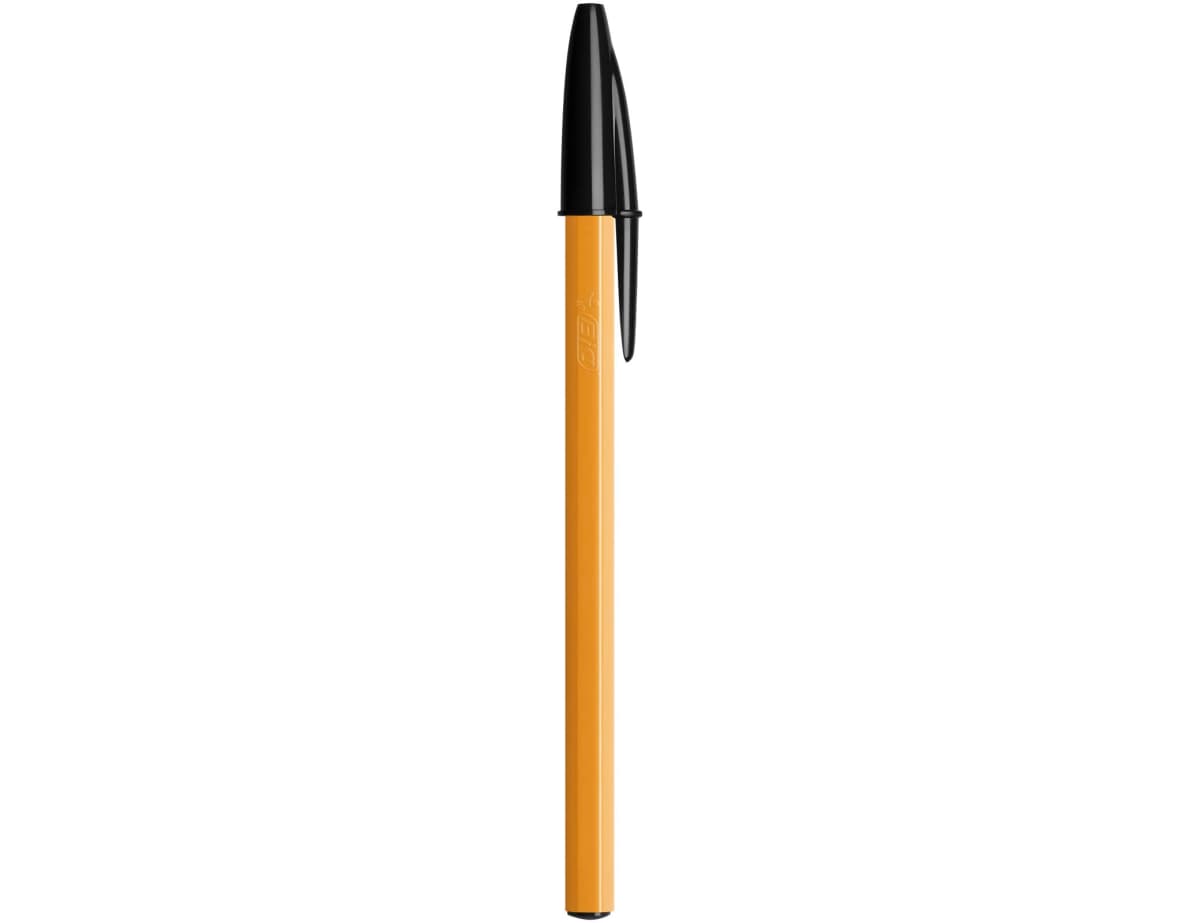 Bolígrafo BIC Naranja Fine Original con capuchón – Negro