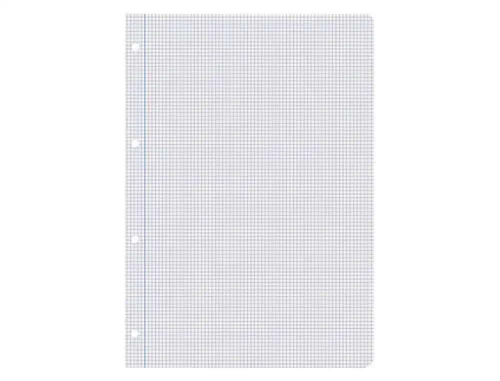 Recambio liderpapel a4 100 hojas 60gr cuadro 3 mm con margen 4 taladros