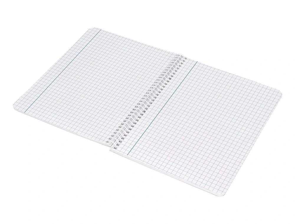 Cuaderno de espiral Liderpapel Smart de tapa blanda, cuadro de 6 mm con margen, 80 hojas – Cuarto · 60g