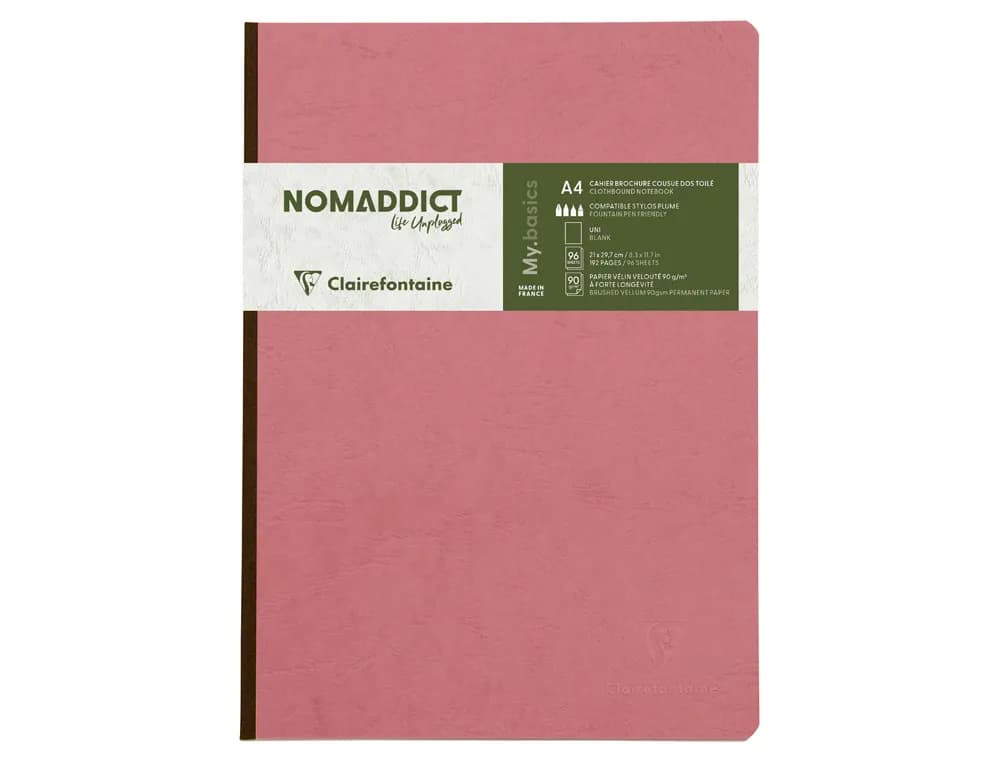 Clairefontaine Libreta Clairefontaine Age-Bag de 96 hojas lisas, en rosa